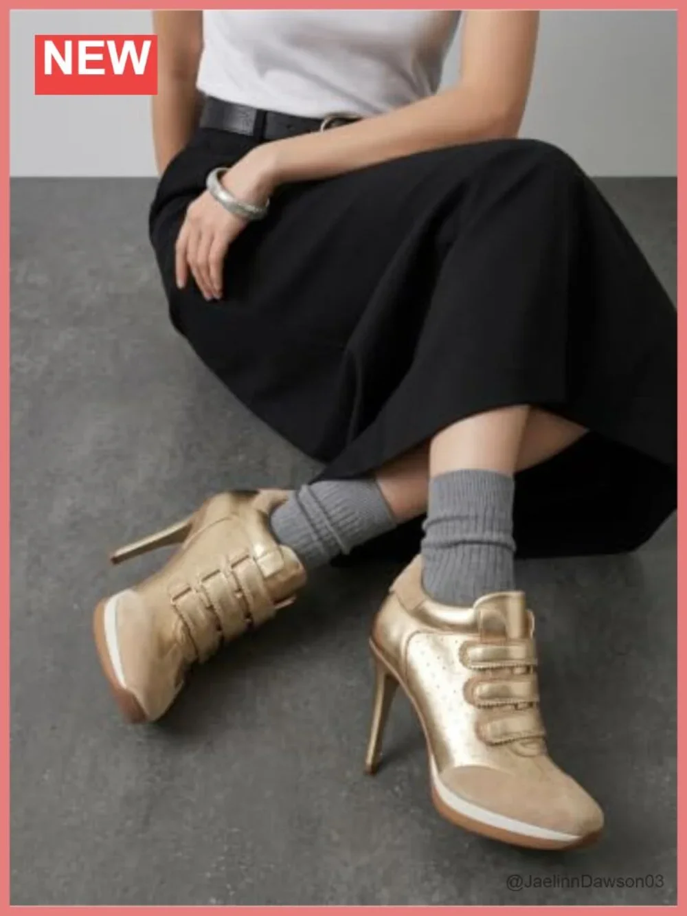 Women's Square Toe Stiletto High Heel Sneakers Faux Leather Hook Loop Ankle